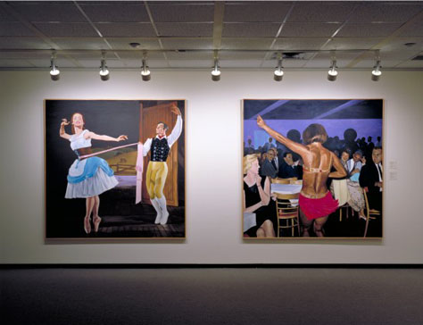 Joanne Tod, Having Fun? / The Time of our Lives, 1984, oil on canvas, 199 x 199 cm each