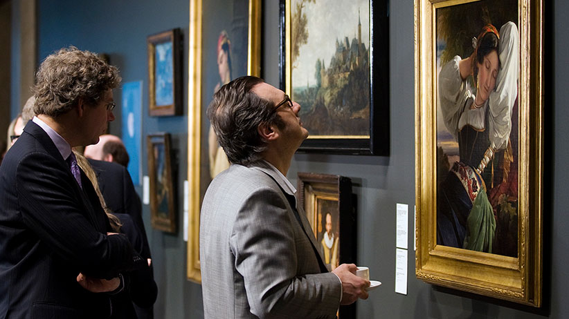 A viewer at the Montreal Museum of Fine Arts admires The Girl from the Sabine Mountains