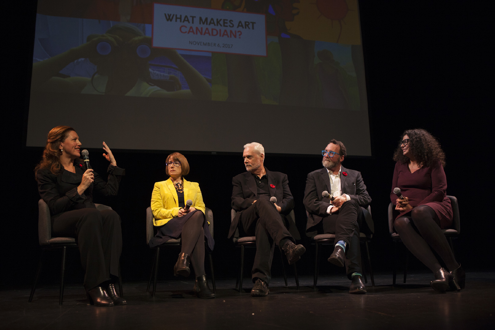 Sara Angel with Art Canada Institute authors at What Makes Art Canadian lecture November, 2017